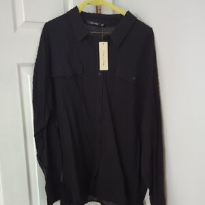 Doe & Rae Textured Black Blouse